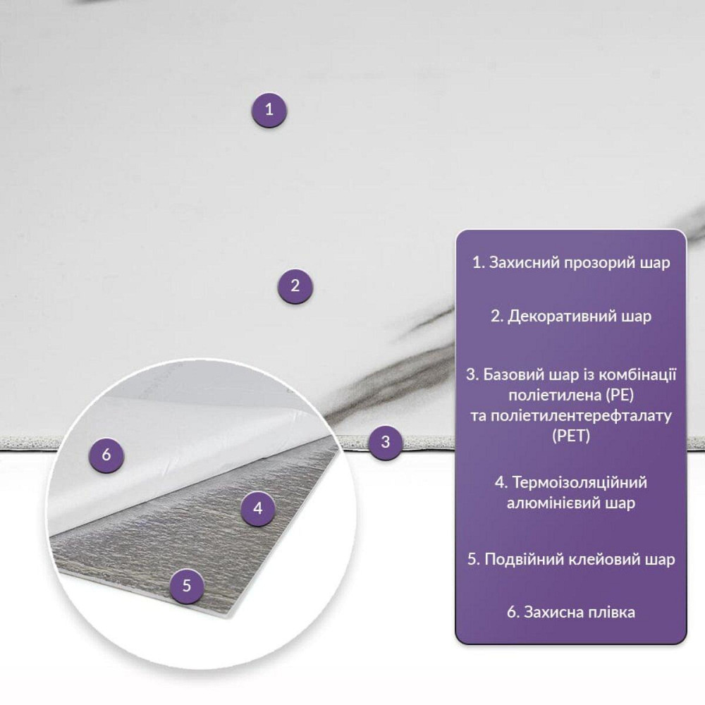 Самоклеюча стінова PET плитка 600х300х2мм SW-00001672 Київ - фото 2