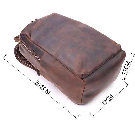 Сумка мужская через плечо из натуральной винтажной кожи 21285 Vintage Коричневая Киев