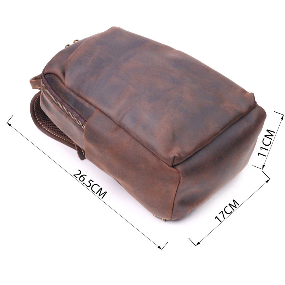 Сумка чоловіча через плече з натуральної vintage шкіри 21285 Vintage Коричнева Київ - фото 3