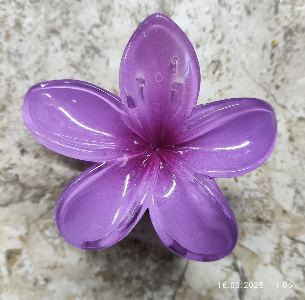 Заколка-крабік квітка Темно-фіолетовий Смела - изображение 1