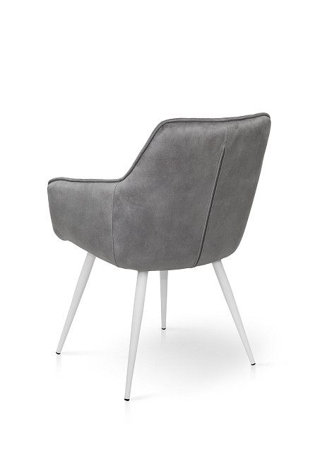 Крісло Наомі, білий/ велюр світл-сірий Київ - фото 5