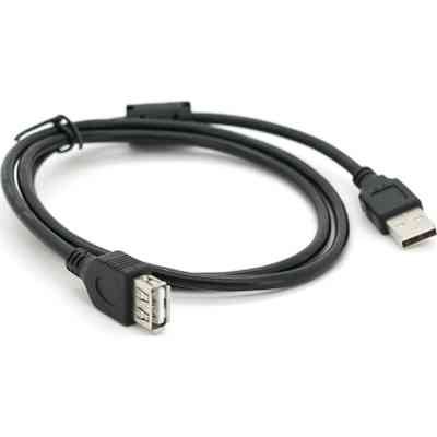 Дата кабель USB 2.0 AM/AF 1.0m ferrite black Voltronic (YT-AM/AF-1.0B) Винница
