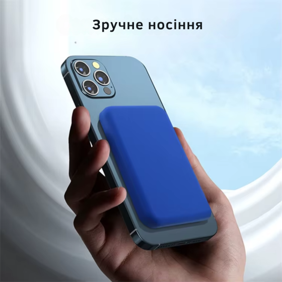 Павербанк 5000мАч для смартфона з бездротовою магнітною зарядкою, бездротовий Power Bank для iPhone магсейф Purple Кам'янець-Подільський