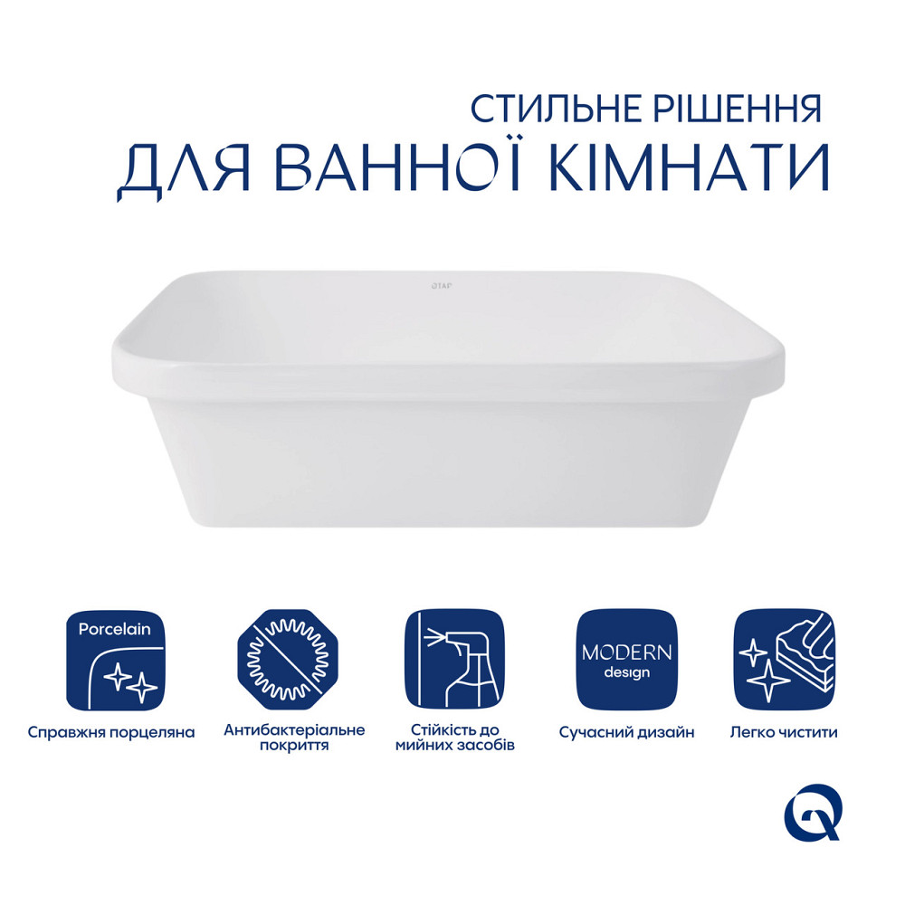 Комплект Qtap Scorpio: Раковина врезная прямоугольная 510х390х145 мм White + Донный клапан PU02 Киев - изображение 13