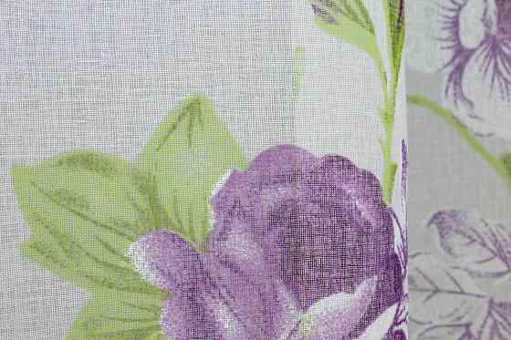 Тюль VR-Textil 1266т Flora Батист Білий з фіолетовим та салатовим 400х270 см (40-050) Київ