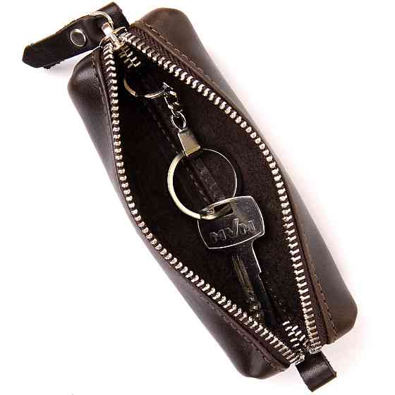 Кожаная универсальная ключница GRANDE PELLE 11339 Коричневый Киев