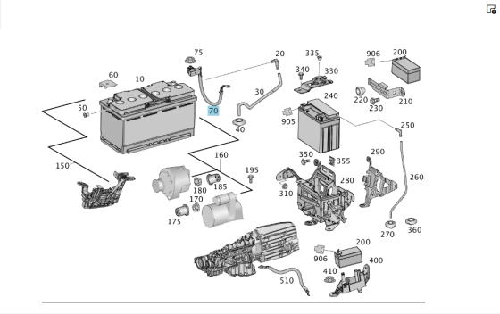 Mercedes-Benz  A1669055901 Клема акумулятора "мінус" ML/GLE W166 GLE Coupe C292 GL/GLS X166 Одесса