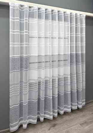 Короткий тюль VR-Textil 1943т Жаккард Белый с серым 300х200 см (42-0909) Киев
