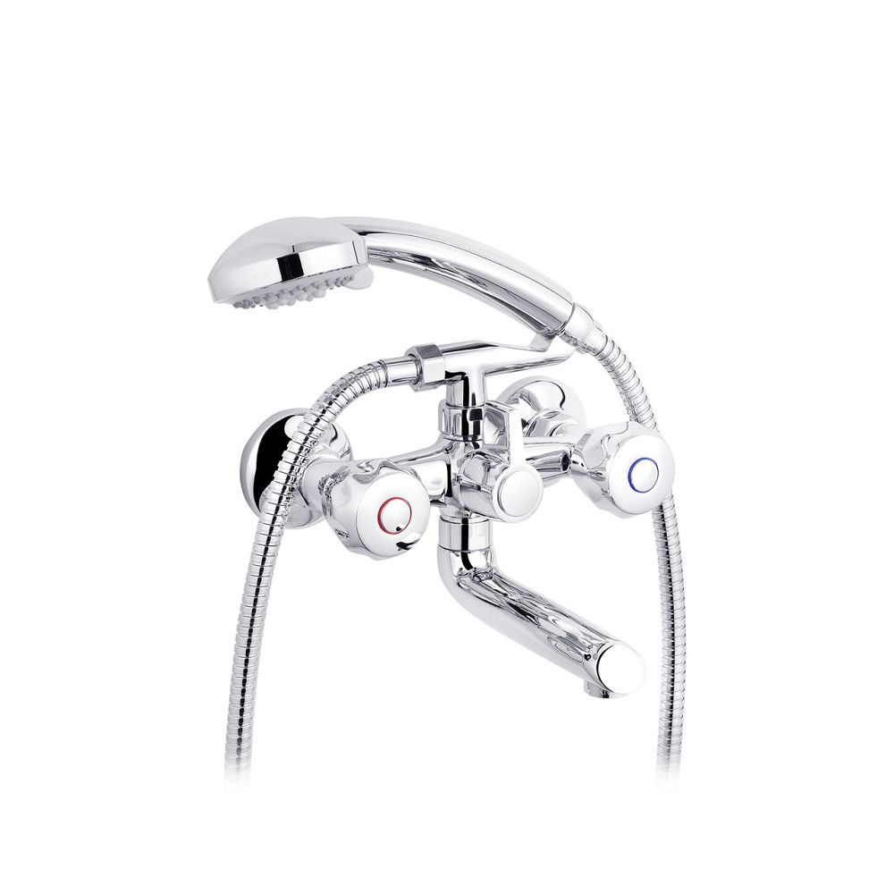 Змішувач для ванни Kroner KRP Hamburg - C060 з душовим гарнітуром, хром Київ - фото 1