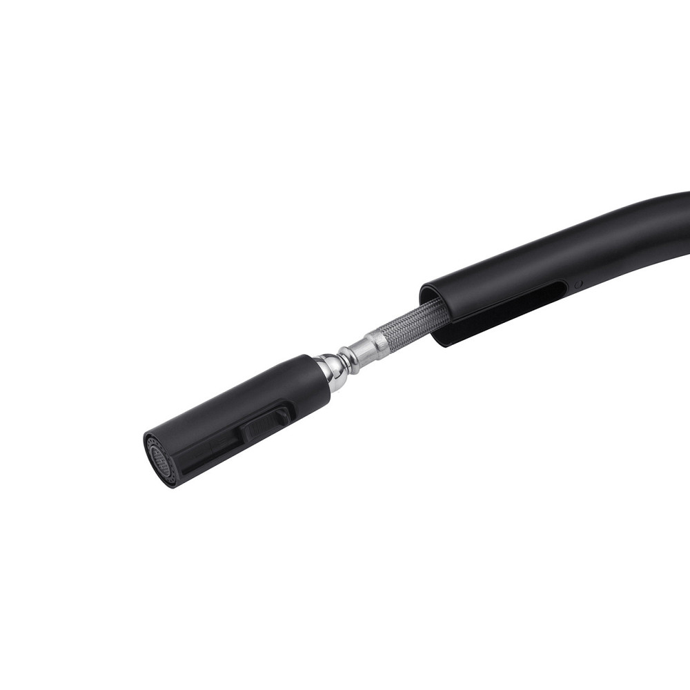 Змішувач для кухні з висувним виливом Kroner KRP Edelstahl Klassisch - SCH03915 чорний Київ - фото 9