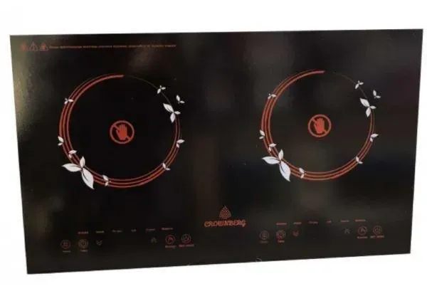 Двухкомфорочная настольная инфракрасная электроплита Crownberg CB-1330 на 2000 Вт Запоріжжя - фото 1