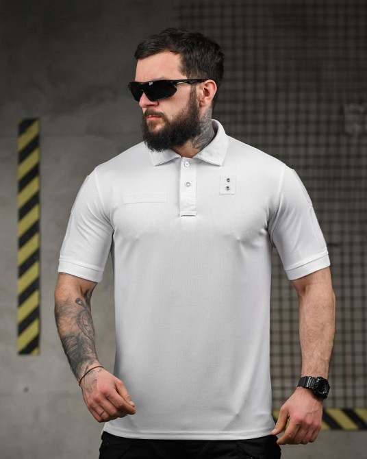 Тактична футболка поло PATRIOT біла ВТ6322 Одеса - фото 7