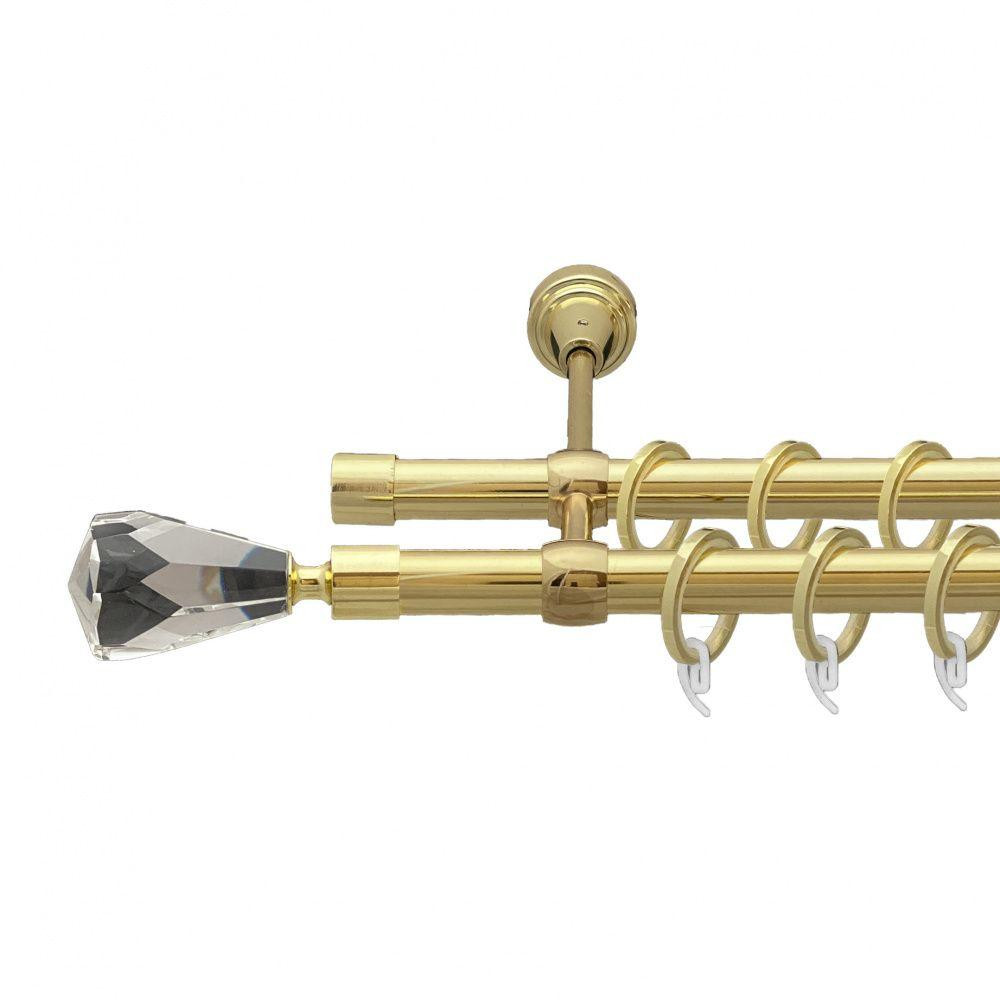 Карниз Orvit Лучетта металевий дворядний литий гладка труба кільце фасонне металеве Золото 19\19 мм 200 см Львов - изображение 1