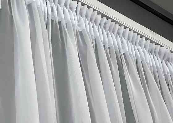 Тюль с тесьмой Вафелька VR-Textil н101 Шифон однотонный Белый 300х260 см (44-044) Киев