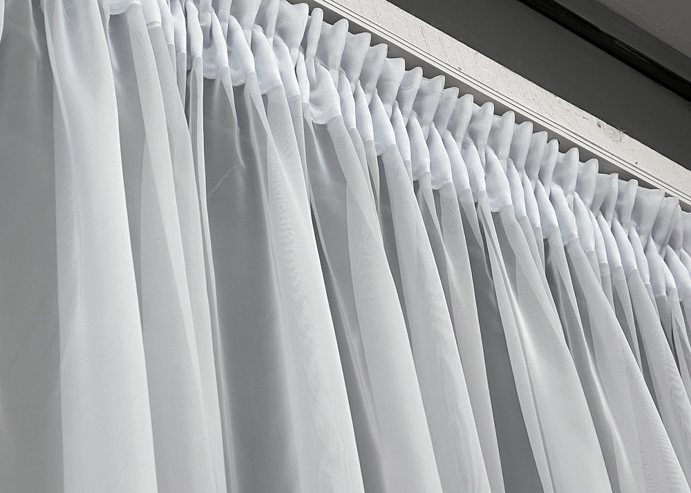 Тюль з тасьмою Вафелька VR-Textil н101 Шифон однотонний Білий 300х260 см (44-044) Київ - фото 5