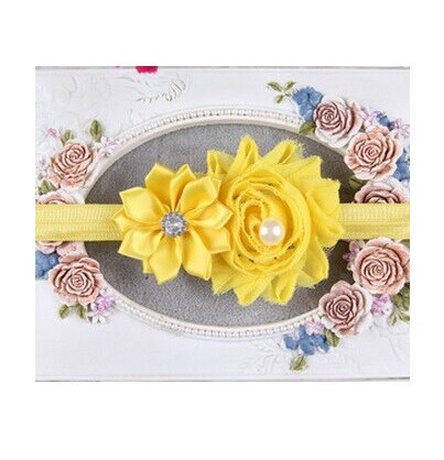 Пов'язка на голову дитяча жовта - розмір декору 9см, розмір універсальний (на резинці) Київ - фото 3