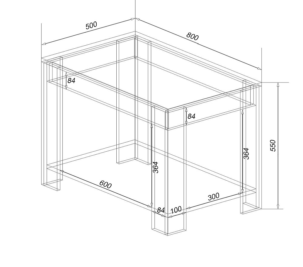 Стол журнальный Квант-2, Дуб Сонома, 800/500/550 Львов - изображение 2