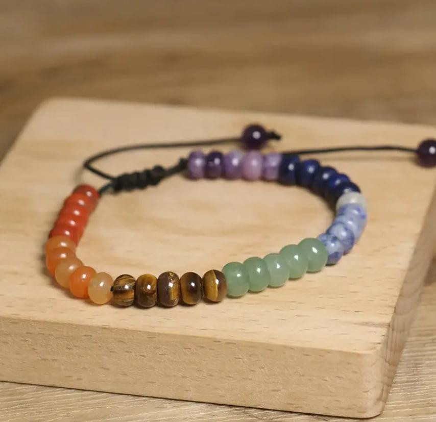 Браслет 7 Чакр із натуральних каменів, що регулюється – енергетичний браслет для гармонії та балансу Київ - фото 5