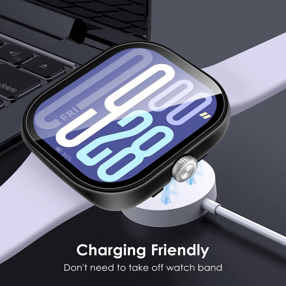 Чохол для годинника ivoler Redmi Watch 5 / Redmi Watch 4 прозорий+чорний 3 шт жорсткий PC з 9H загартованим склом тонкий захисний Київ - фото 7