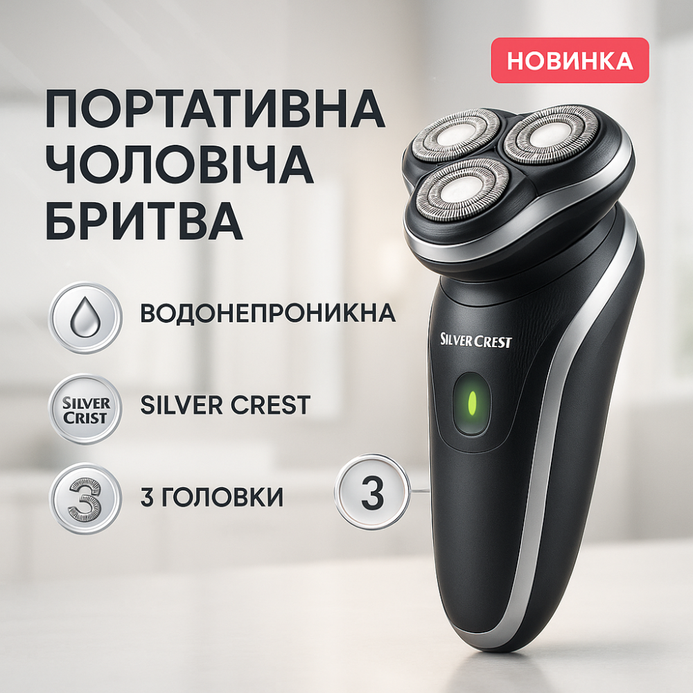 Бритва с аккумуляторным зарядным устройством Silver, Мужская водонепроницаемая аккумуляторная бритва EP-86 Львов - изображение 14