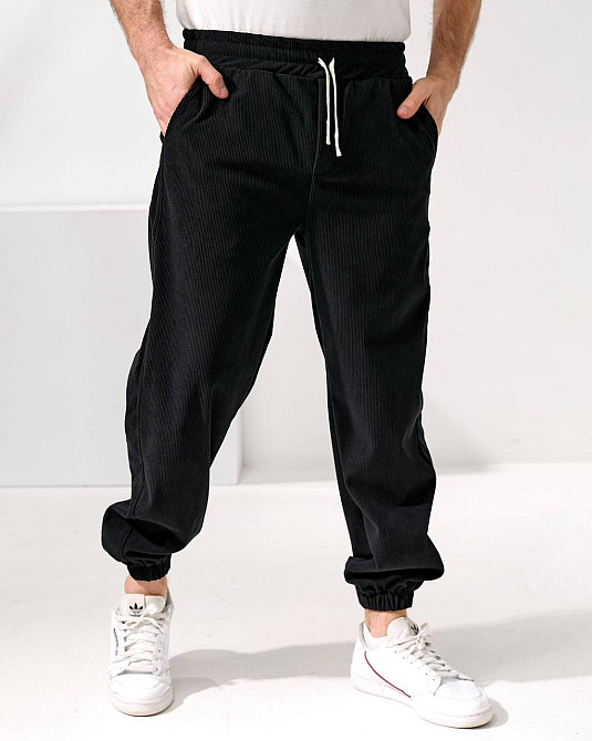 Мужские стильные повседневные вельветовые брюки Черный, 50 Одесса - изображение 4