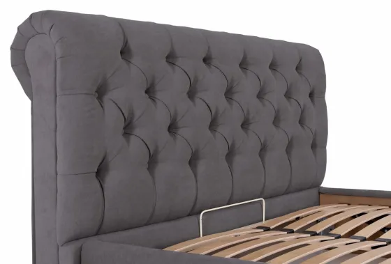 Ліжко London VIP 140 х 190 см Місті Dark Grey З додатковою металевою цільнозварною рамою Темно-сірий Київ