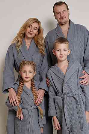 Халат вафельний Ideal Textile довгий сірий (56860629) Чернівці