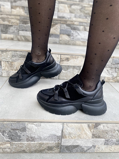 Vanessa Кросівки жіночі VANESSA C1-145T-2 чорні (весна-осінь, шкіра+замша натуральна) (4401) 36 Коломыя - изображение 10