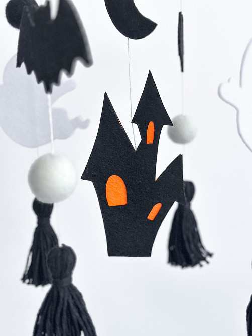 Дитячий музичний мобіль на ліжечко для немовлят WooolyWool «Хеловін» з 35 мелодіями Київ - фото 7