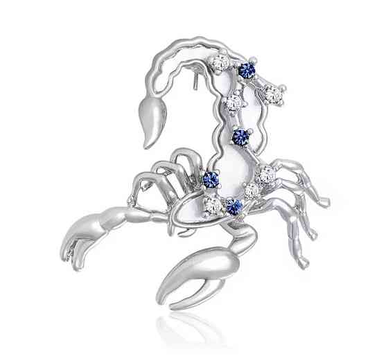 Брошка знак зодіаку "Скорпіон" Сріблястий Сміла
