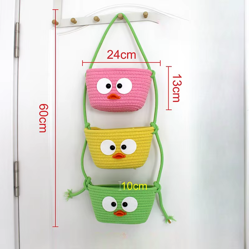 Навесной органайзер для детей | Плетеная корзина для хранения игрушек и аксессуаров, зеленая Каменец-Подольский - изображение 3