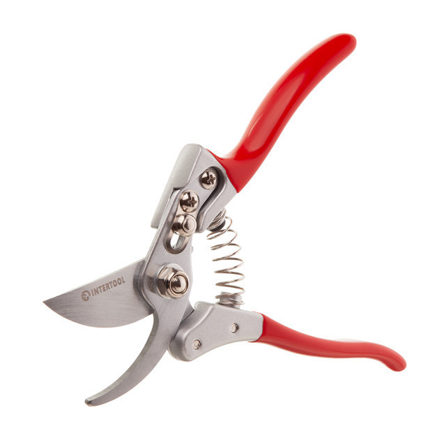 Секатор, професійний, 200 мм, лезо: SK5, різ: Ø 10 мм, алюмінієва рукоятка INTERTOOL FT-1014 Київ - фото 4