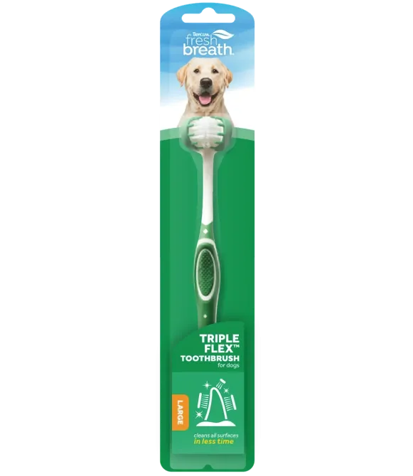 Зубная щетка для собак TropiClean TripleFlex для средних и больших пород (средняя жесткость) Київ - фото 1