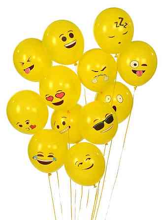 Кульки Смайлики 10 штук жовтий Київ