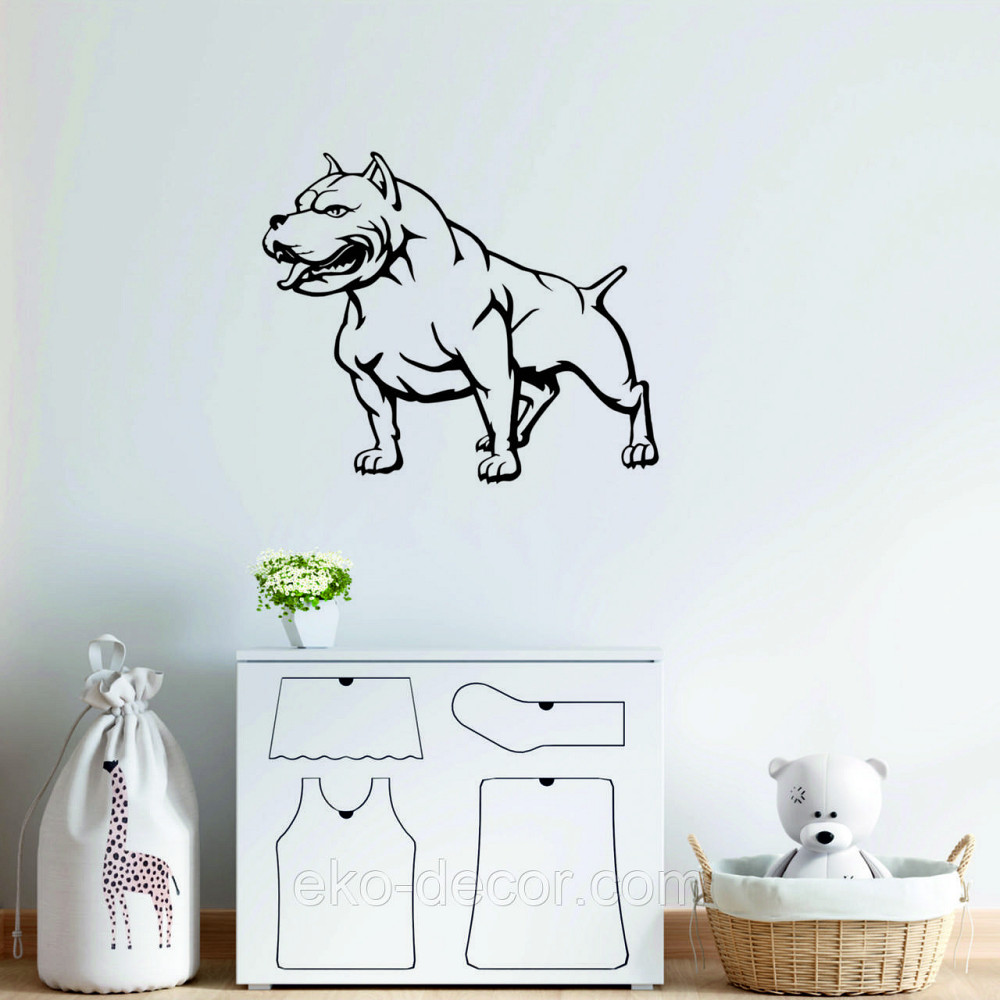 Декоративне настінне Панно «Американський пітбультер'єр» Декор на стіну 110*92 см, Чорний Київ - фото 8