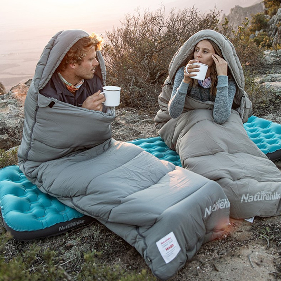 Спальный мешок с капюшоном Naturehike M300 CNK2350WS023, серый, правый Киев - изображение 9