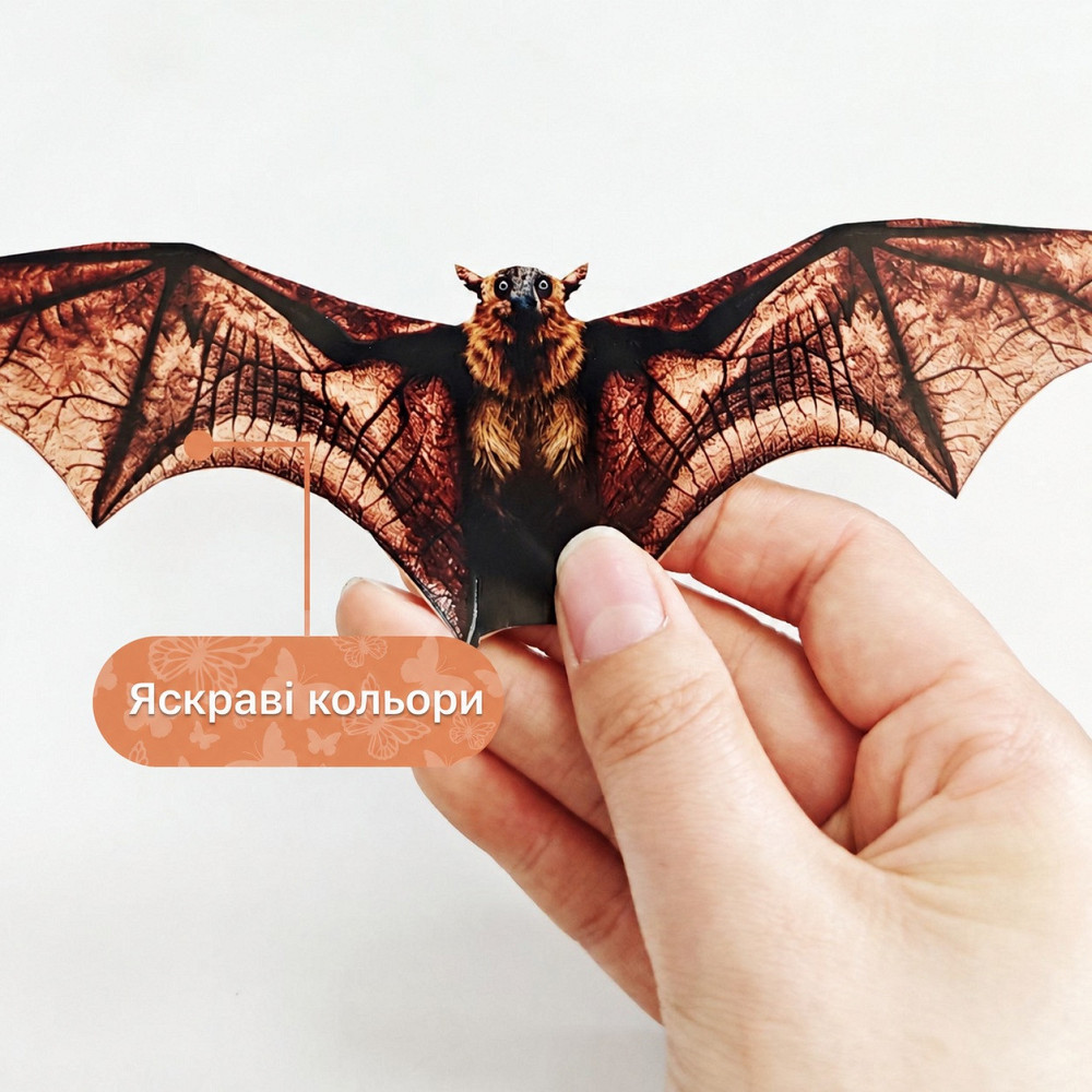 Летучие мыши на Хэллоуин плоские декоративные наклейки с двусторонним реалистичным рисунком Киев - изображение 4