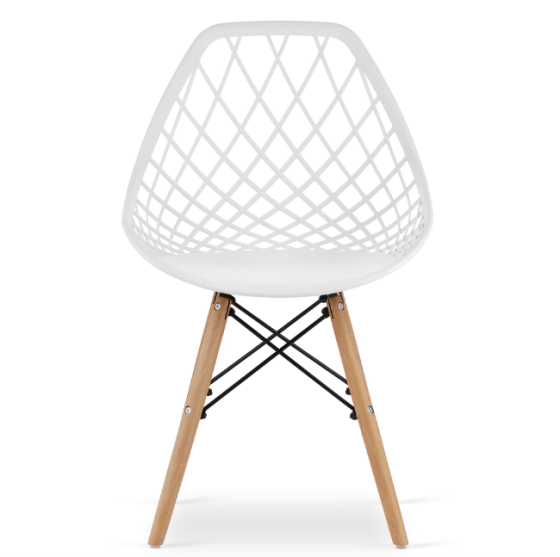 Стілець Leobert Sakai з дерев'яними ніжками ажурна спинка білий Київ