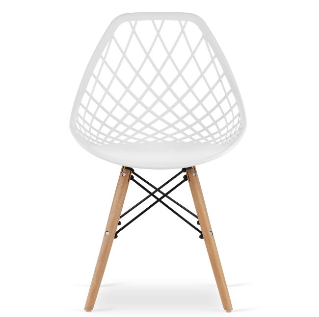 Стілець Leobert Sakai з дерев'яними ніжками ажурна спинка білий Київ - фото 2