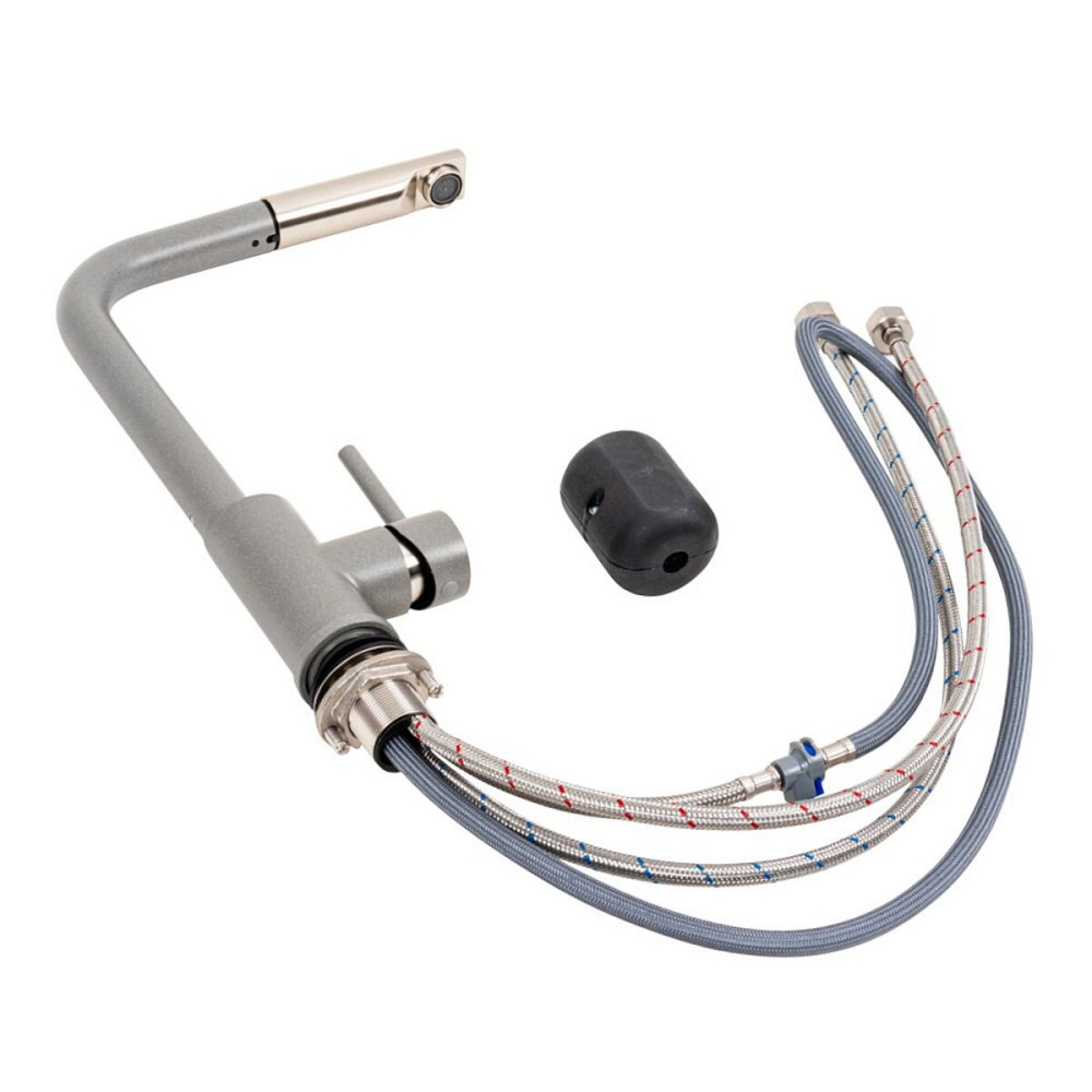 Кухонний змішувач з висувною лійкою VALESO Q411B Сірий мусон Коломыя - изображение 2