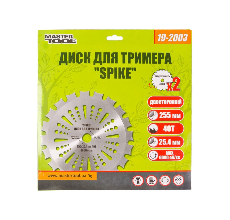 MASTERTOOL Диск для тріммера MASTERTOOL "SPIKE" 255х25.4х40Т з побідитовою напайкою 19-2003 Киев - изображение 2