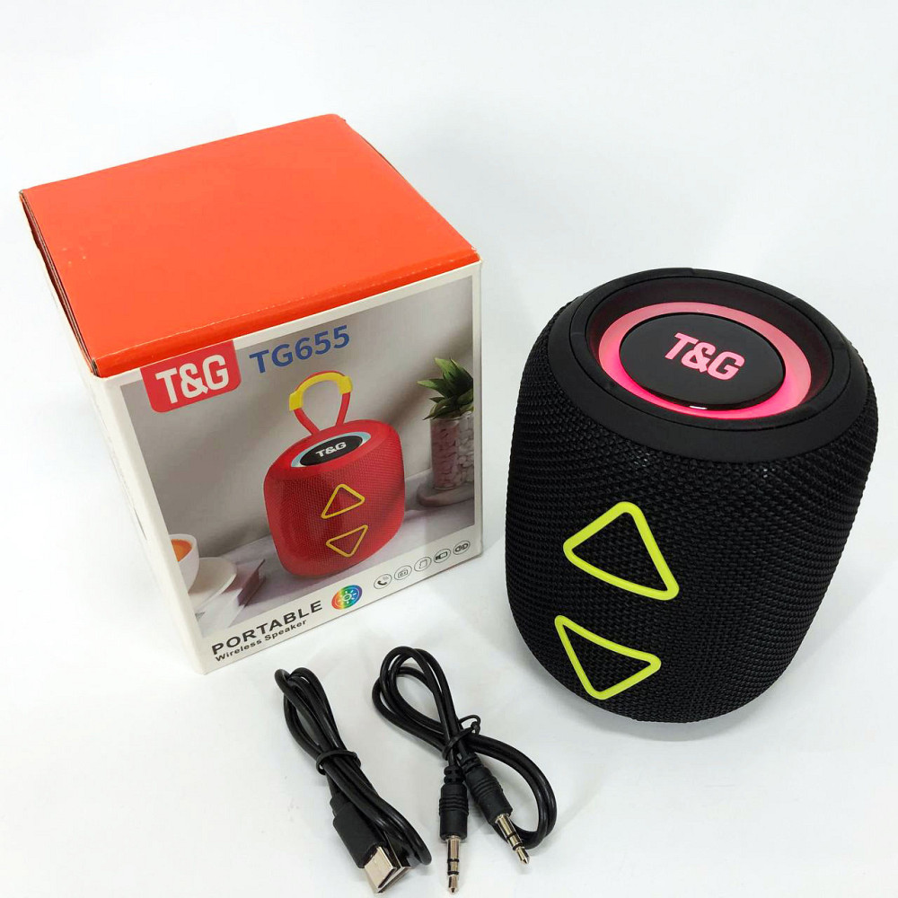 Недорогі портативні колонки, Колонка блютуз світлова, Портативна колонка для пк акумуляторна RW-91 Львів - фото 3