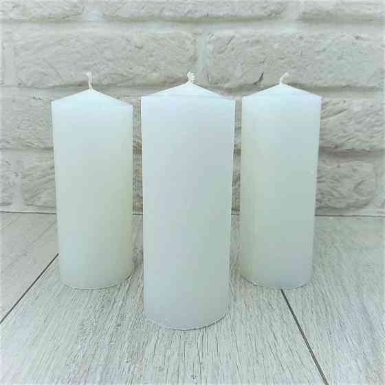 Свеча хозяйственная парафиновая 10×5 см (160 г) — белая толстая свеча для дома, декора и освещения Харьков