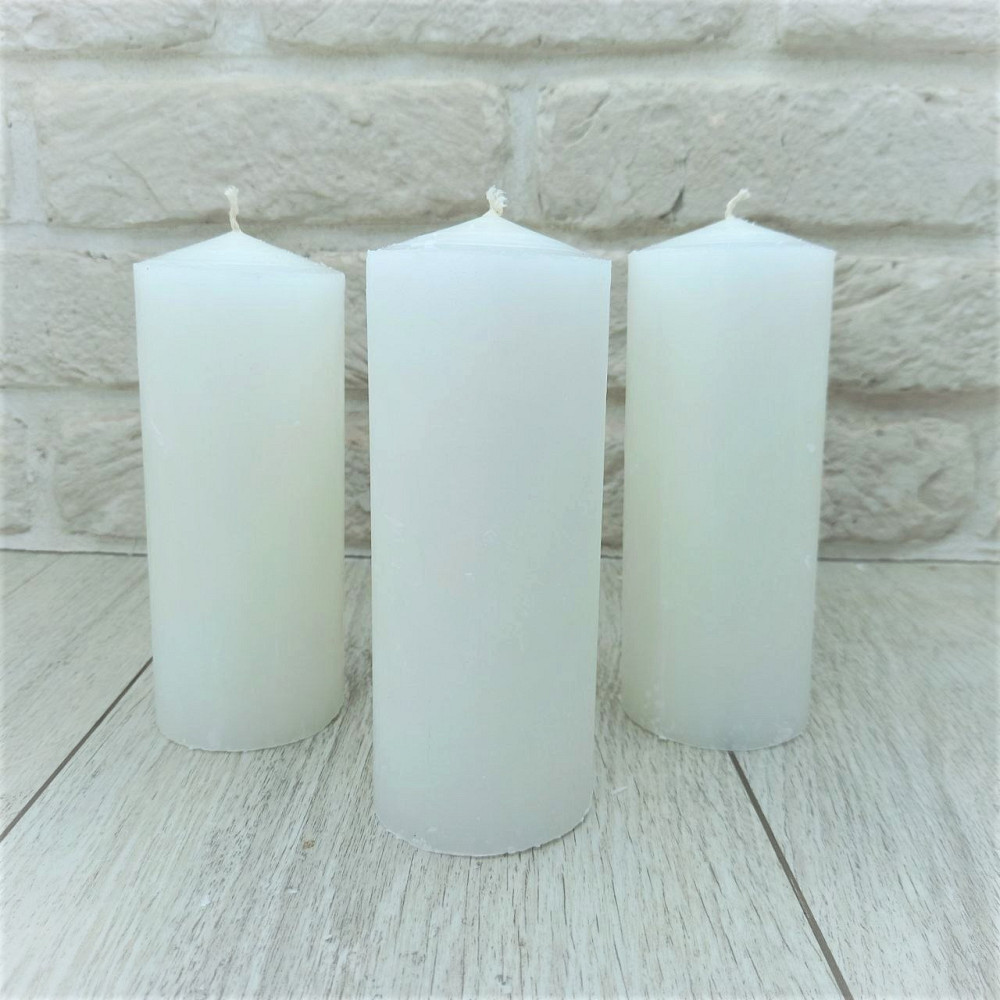 Свеча хозяйственная парафиновая 10×5 см (160 г) — белая толстая свеча для дома, декора и освещения Харьков - изображение 1