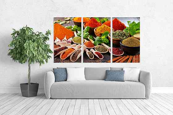 Модульная картина в гостиную / спальню  Духм`яні спеції   ART-075_3A 70х130 см Київ