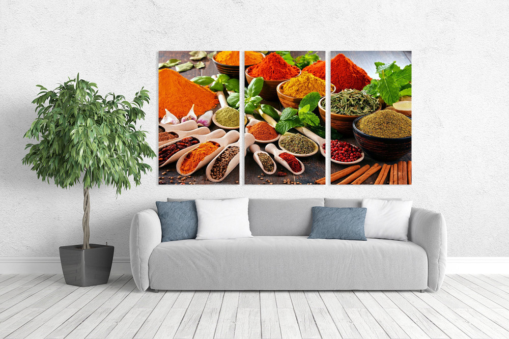 Модульная картина в гостиную / спальню  Духм`яні спеції   ART-075_3A 70х130 см Київ - фото 2