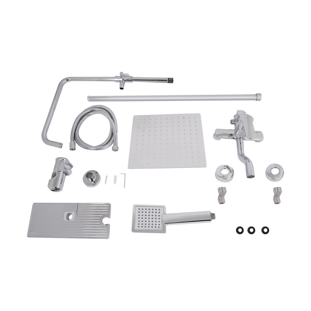 Душова система універсальна Qtap Plava на три споживачі (з виливом) з поличкою QT1005CRM Chrome Київ - фото 15