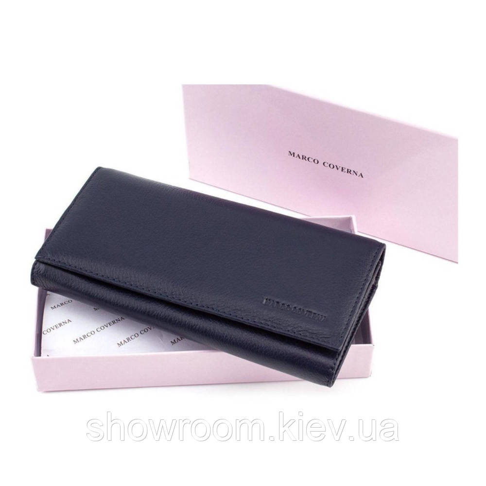 Женский кожаный удобный кошелек Marco Coverna (3020) синий Киев - изображение 1