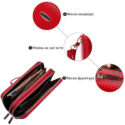 Кошелек Kivi Из экокожи Розовый (19054) Винница - изображение 5