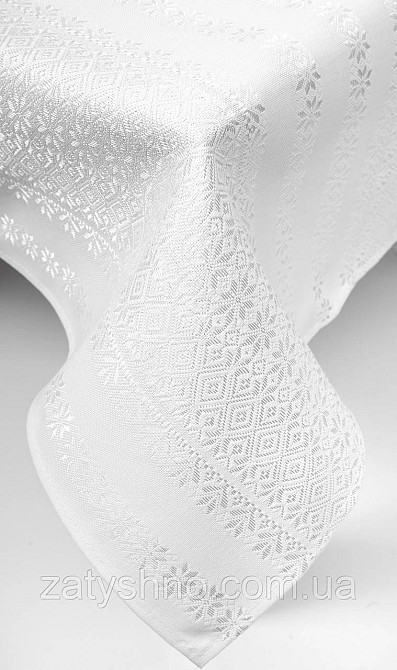 Скатертина лляна і біла ошатна Київ - фото 1
